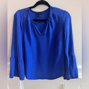 J.Crew 100% Silk Blouse | Royal Blue | Size 8